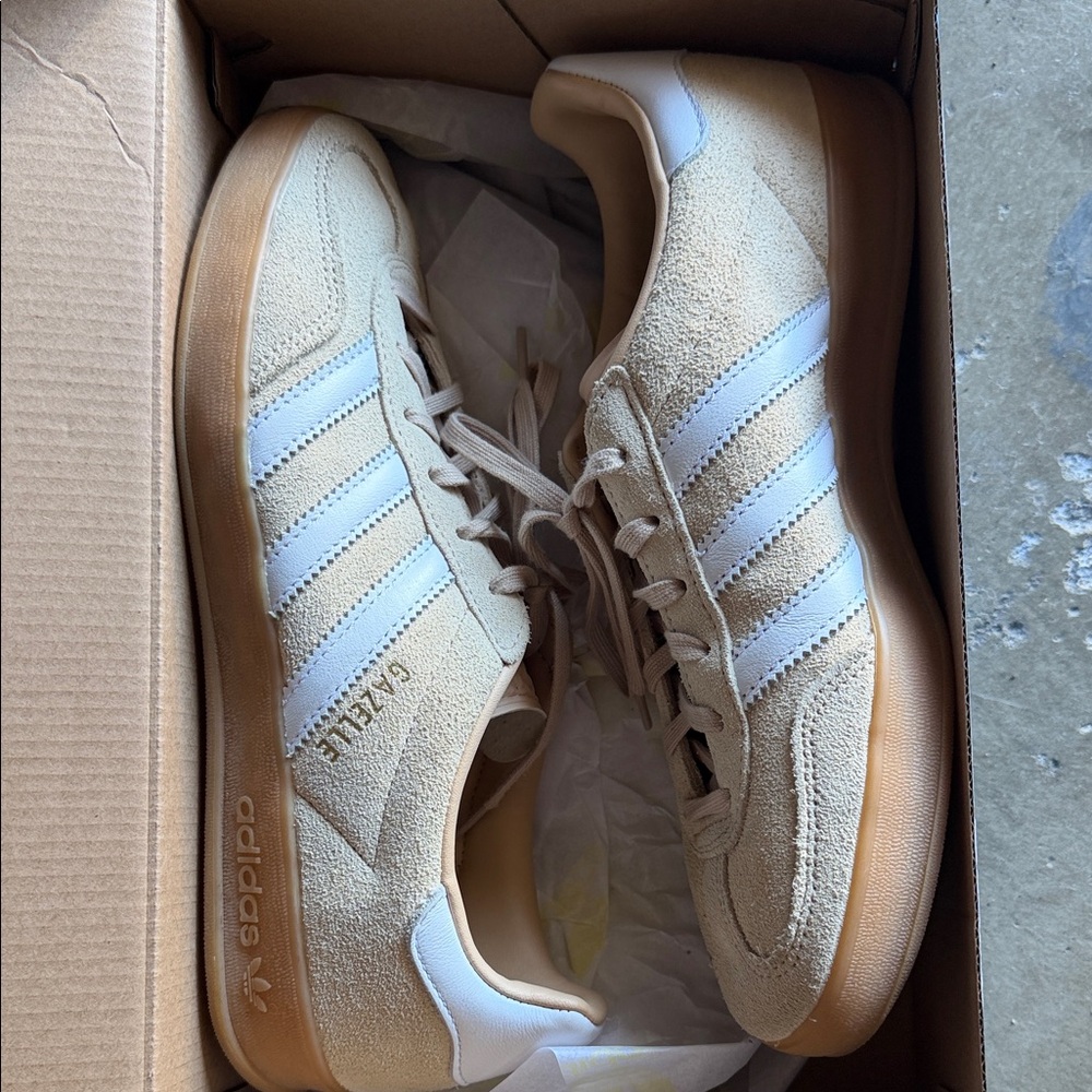Adidas Cream and White Sneakers